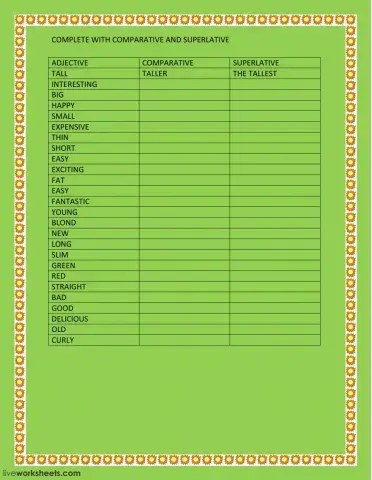 Comparative - Superlative