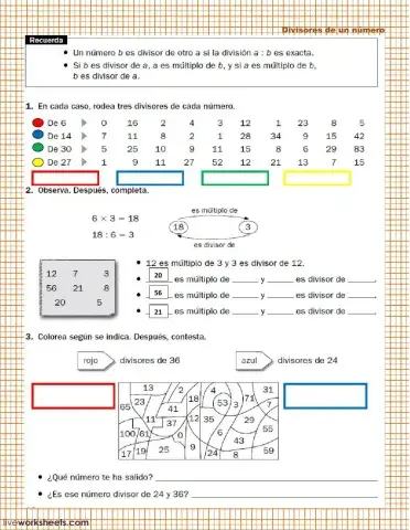 Múltiplos y divisores