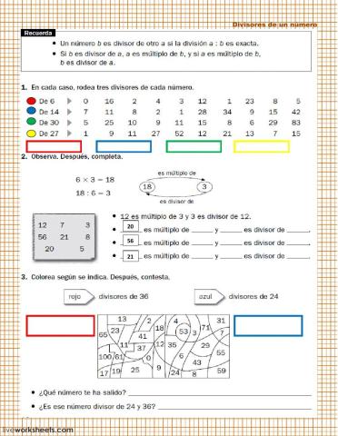 Múltiplos y divisores
