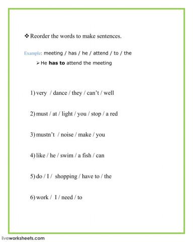 Rearrange sentences 