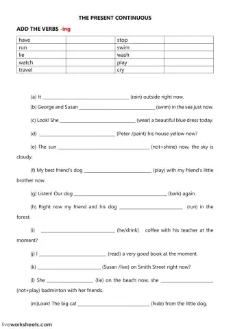 The present continuous