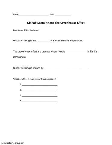 Global Warming and the Greenhouse Effect 
