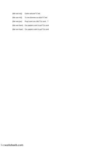 pronoms possessifs (le mien, etc.)