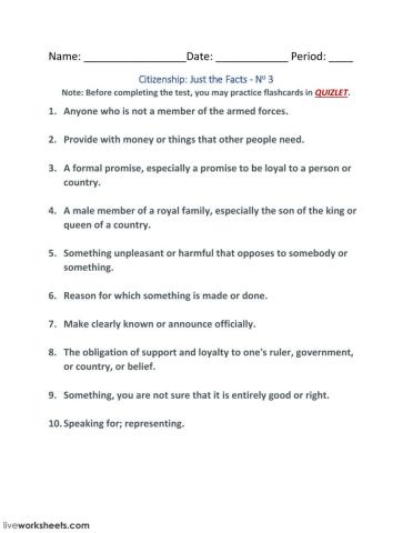 Citizenship: Just the Facts - No 3