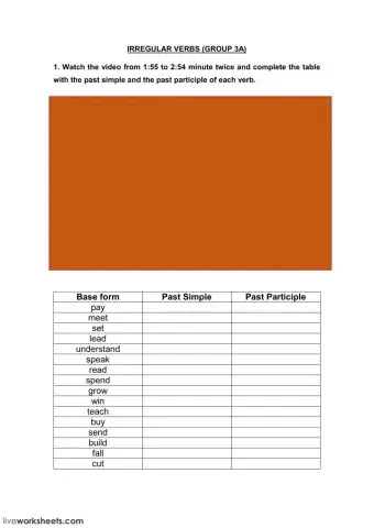 Irregular Verbs group 3A