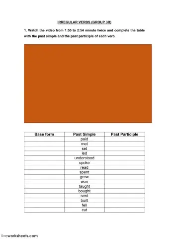 Irregular Verbs group 3B