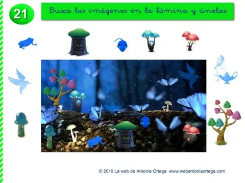 Une las imágenes iguales.