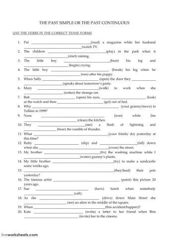THE PAST SIMPLE OR THE PAST CONTINUOUS