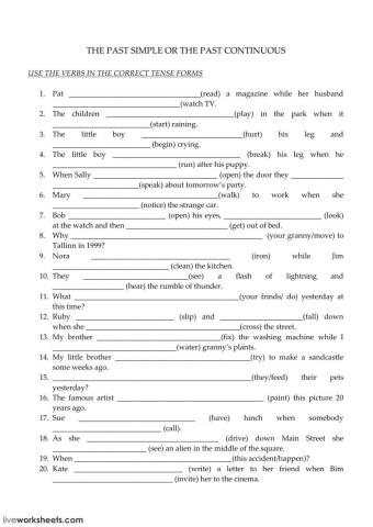THE PAST SIMPLE OR THE PAST CONTINUOUS