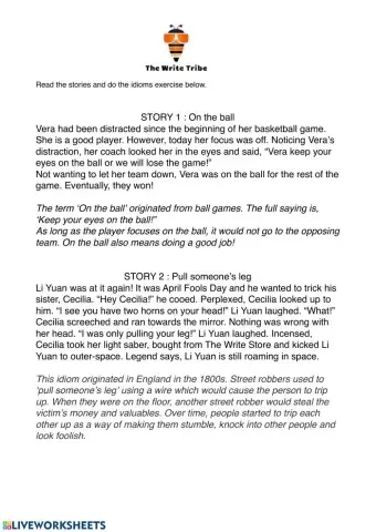 Idiom challenge (Week 13)