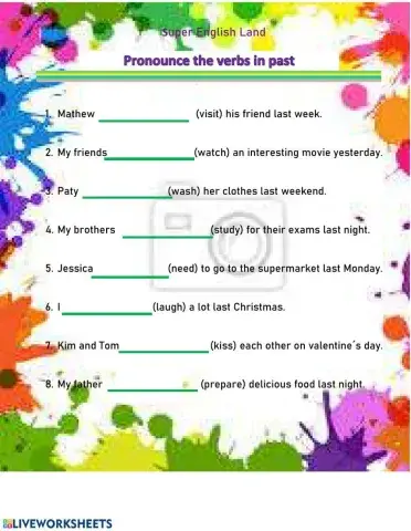 Regular verbs in simple past