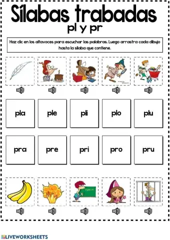 Sílabas trabadas pl- y pr-
