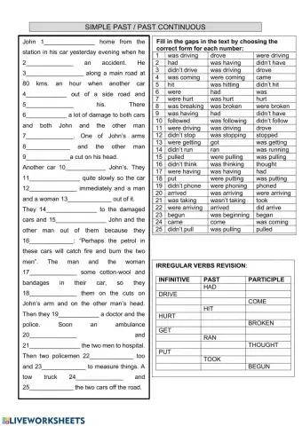 Simple past and Past continuous