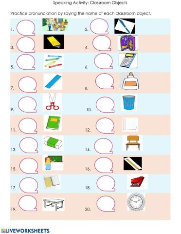 Speaking: Classroom Objects