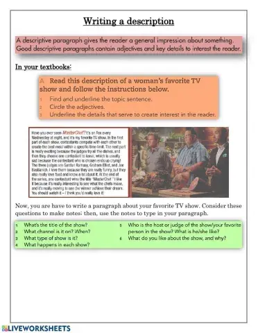 Writing a TV show description