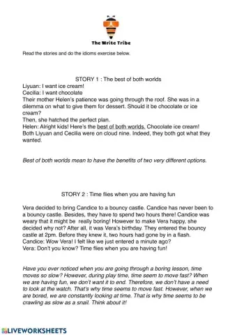 Idiom challenge (Week 14)