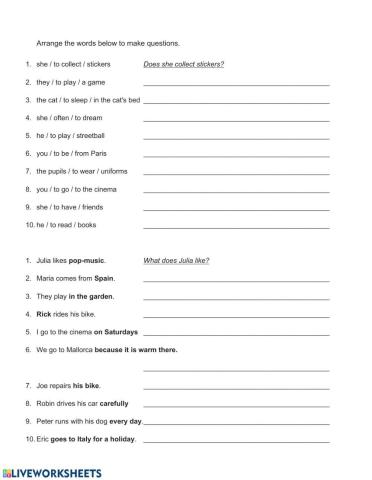 Questions in Present Simple