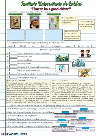 How to be a good citizen