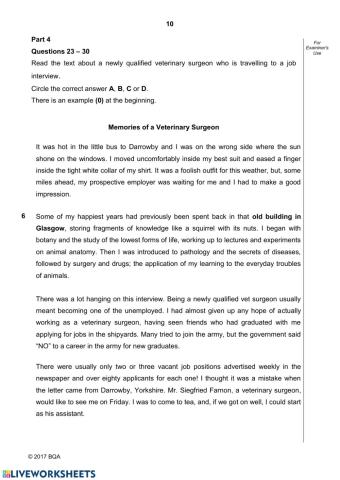 Bahrain National Exams 2017- Paper2 Reading- Part2