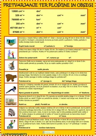 Ploščine in obsegi