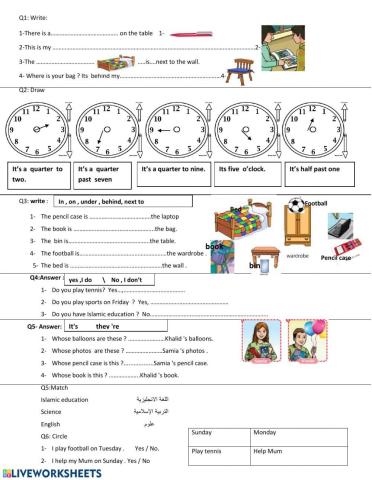 Review - unit 1 and 2 third grade