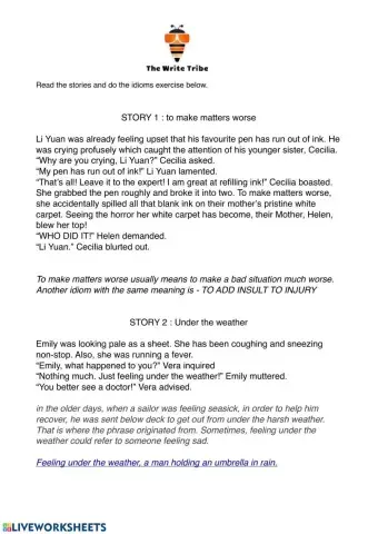 Idiom challenge (Week 15)