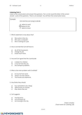 Language Cert sample test