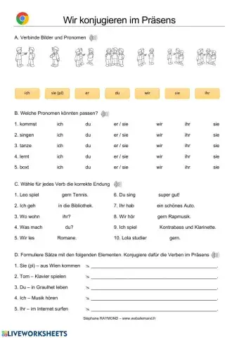 Wir konjugieren im Präsens