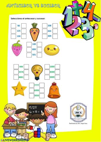 Números antecesores y sucesores