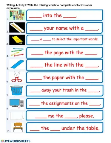 Writing: Classroom Language