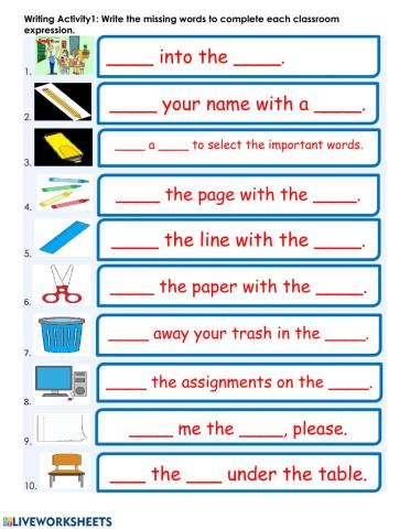Writing: Classroom Language