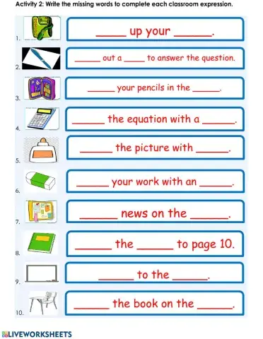 Writing Activity: Classroom Language