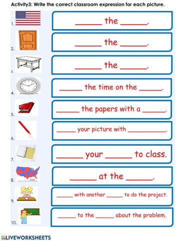 Writing Activity: Classroom Language