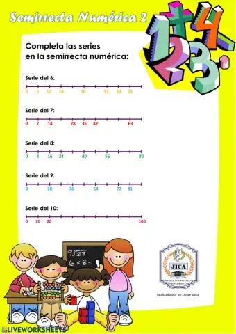 Series de 6 al 10 en la semirrecta numérica