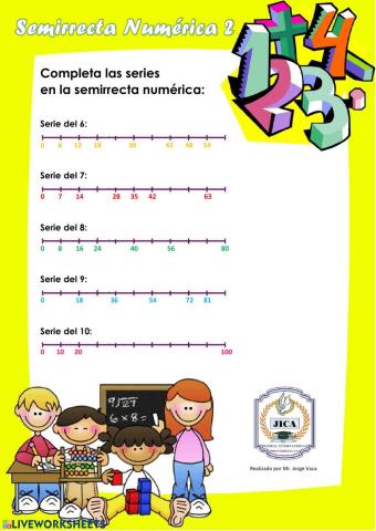 Series de 6 al 10 en la semirrecta numérica