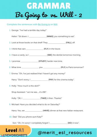 Be Going to vs. Will - 2