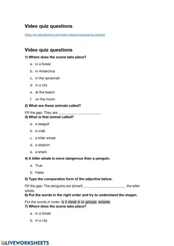 Listening comparing animals