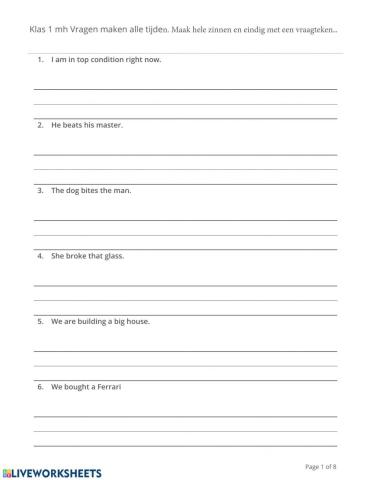 1-2 k-m-h Questions in all tenses