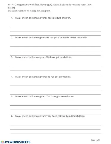 1-2-3-4 kmh Negations with have-have got