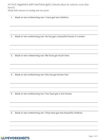 1-2-3-4 kmh Negations with have-have got