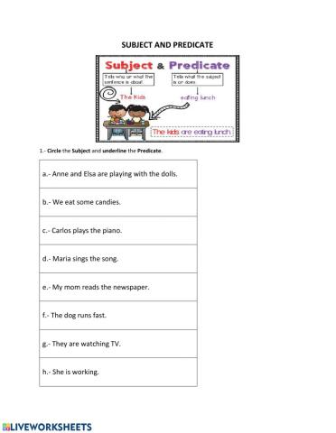 Subject and Predicate