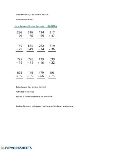 Refuerzo de matemática