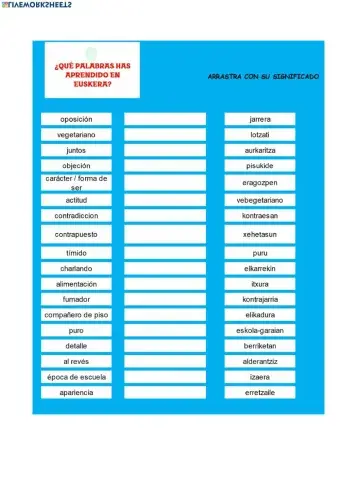 Vocabulario euskera 7 noviembre