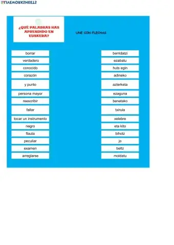 Vocabulario euskera 9 noviembre FLECHAS