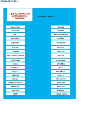 Profesiones euskera - FLECHAS