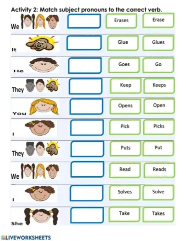 Matching: Subject Pronouns & Verbs