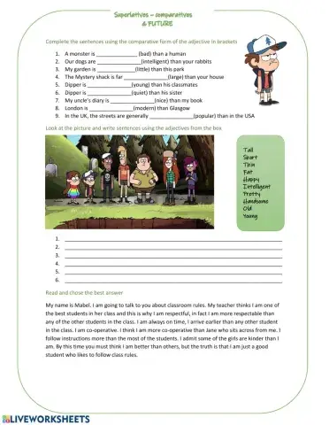 Superlatives-Comparatives & Simple future