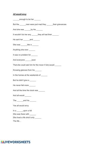 All would envy- Sting