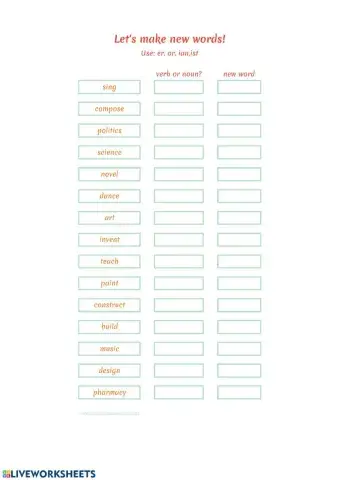 Word Formation - occupations