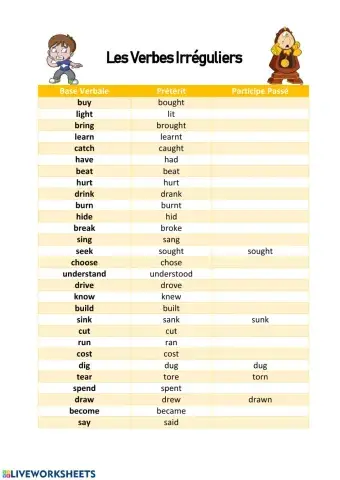 Irregular Verbs - TEST